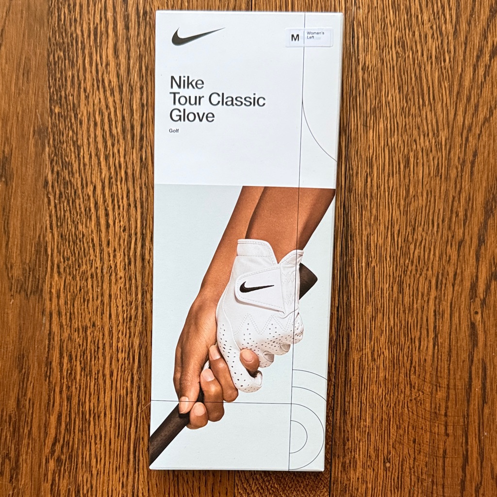 Nike White Golf Glove With Black Swoosh